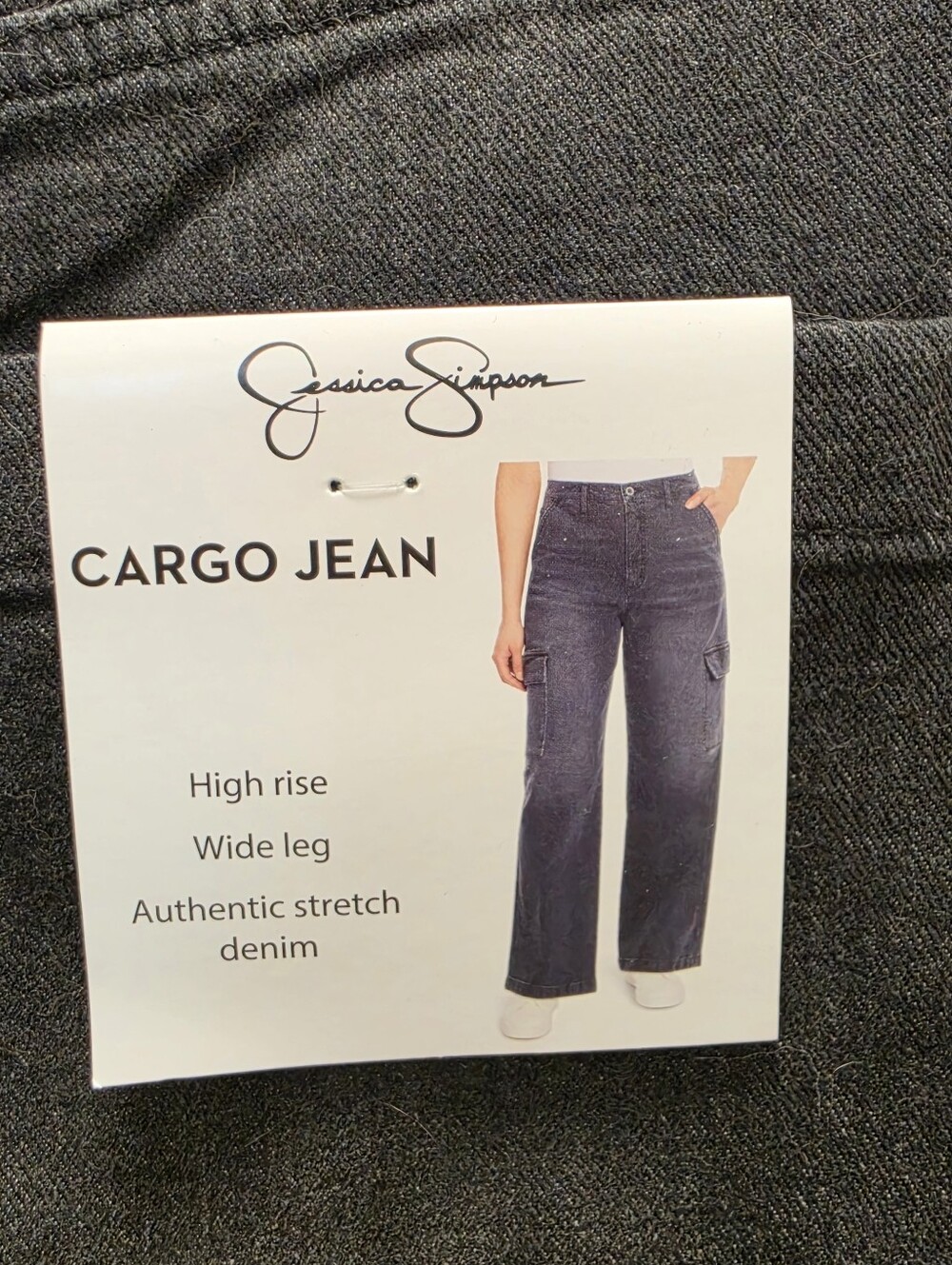 Jessica Simpson Washed Black Cargo Jeans - Picture 11 of 14